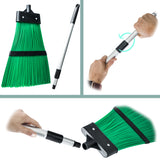 Allzweckbesen mit Aluminium Teleskopgriff und Nylonborsten silber/grün 90-120 cm Teleskopstiel Besen Zeltbesen Stielbesen Haushaltsbesen Feger Teleskopierbar Leicht zu transportieren Kompakte Lagerung