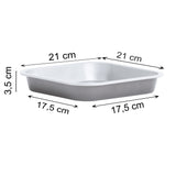 Air Fryer Form 2 Stück 21x21x3,5 cm quadratische Backform für die Heissluftfriteuse - Zubehör klein eckig Einsatz Stahlblech antihaftbeschichtet bis 230°C Backform