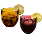 Melamin Geschirrset für 4 Personen - 16 Teile elegante Steingut Optik in Terracotta-Rot - mit buntem Trinkglas 400ml - Campinggeschirr Geschirrset Tafelgeschirr Spülmaschinengeeignet Outdoor Camping