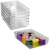 Schubladen Ordnungssystem 24x16 cm klar transparent 5,5 cm hoch Antislip - Organizer für Schminktisch Kosmetik Bad Küche Büro Box Kiste Besteck Aufbewahrungsbox klein Ordnungsbox Schubladeneinsatz