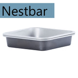 Quadratische Backform 17x17x3,5 cm für die Heissluftfriteuse Air Fryer - klein eckig Zubehör Einsatz Stahlblech antihaftbeschichtet bis 230°C Backform