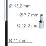Fiberglas Zeltstange Ø 11 mm - 400 cm aus 7 Segmenten - mit Gummizug und Einfädelhilfe Zeltgestänge Zeltstangen - Ersatzstangen für Zelte | Kürzbar - Biegeradius 120 cm