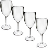 4x Acryl-Weinglas 290ml Set Acryl - Weingläser für Camping Küche - Trinkkelch Goblet elegantes Design