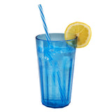 Melamin Geschirr Set Toskana Pastel für 6 Personen - 24 Teile - Orange-Blau - Mandala-Optik mit farblich passenden Trinkgläsern 630 ml aus Acryl Spülmaschinengeeignet Campinggeschirr