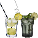 Melamin Geschirr Set Jesolo Grau für 6 Personen - 24 Teile - mit farblich passenden Trinkgläsern 400ml aus Acryl Campinggeschirr