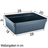 Ordnungsbox - 28x20x8 cm - 4 Liter - Ordnungskorb Schubladenorganizer Organizerbox Ordnungssystem Kunststoff Aufbewahrung Schrank Bad