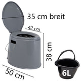 Mobile Campingtoilette mit herausnehmbaren Eimer - bis 120kg Sitzhöhe 37cm Camping Nottoilette Mobile Toilettenbeutel klappbar Toilettenstuhl WC Garten Zelt Pool Baustelle