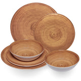 Melamin Geschirr Set Bambi Braun für 2 Personen - 6 Teile - Essgeschirr Campinggeschirr