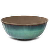 Melamin Salatschüssel - Jesolo Grün Steingutoptik Ø27 cm - 3,5 Liter Spülmaschinengeeignet Campinggeschirr Servierschüssel Camping Outdoor Garten Obst Schale Rund modernes Melamingeschirr Schüssel