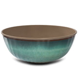 Melamin Salatschüssel - Jesolo Grün Steingutoptik Ø27 cm - 3,5 Liter Spülmaschinengeeignet Campinggeschirr Servierschüssel Camping Outdoor Garten Obst Schale Rund modernes Melamingeschirr Schüssel