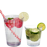 Melamin Geschirr Set Bambi Braun für 6 Personen - 30 Teile mit klaren Trinkgläsern 360+580 ml aus Acryl Steingutoptik Campinggeschirr