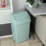 Mülleimer mit Schwingdeckel 50 Liter eckig Schwingdeckeleimer Kunststoff Küche Büro Bad Putzeimer Kosmetikeimer Papierkorb Eimer Abfalleimer Abfallbehälter Mülltonne Müll Abfallsammler