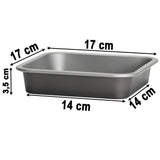 Quadratische Backform 17x17x3,5 cm für die Heissluftfriteuse Air Fryer - klein eckig Zubehör Einsatz Stahlblech antihaftbeschichtet bis 230°C Backform