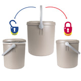 Mülleimer 15 Liter mit verschließbarem Deckel und Henkel 29cm hoch - Ø27cm Abfallsammler Biomüll Eimer Küche Mülltonne Windeleimer Senioren Baby Kunststoff rund