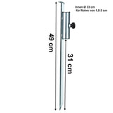 Erdspieß Sonnenschirmhalter 49 cm lang - Stahl Anker - Rasendorn Bodenanker für Schirme, Wäschespinne, Zaunpfosten
