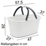 91200 - Stefanplast Wäschekorb DOMUS 35 Liter mit 2 Henkeln WEISS