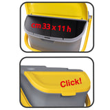 3x Stapelbarer Müllsortierer 28 Liter Grau mit Faltdeckel GELB GRÜN BLAU 39x37x41 cm Mülleimer Mülltonne Mülltrennsystem Recyclingtonne verschließbarer Deckel