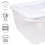 Vorratsdose 4,5 Liter mit Deckel Frischhaltedose - Aufbewahrungsbox mit Deckel - lebensmittelecht - transparent mit weißem Deckel - rechteckig