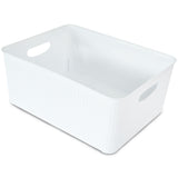 Ordnungsbox - 27x19x12cm - 5,2 Liter - Rattanoptik Schubladenorganizer Ordnungskorb Schublade - Organizerbox Ordnungssystem Kunststoff Aufbewahrung Bad Korb Schrank Schreibtisch