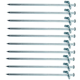 10 Stück Stahl Felsnagel 30 cm - rundes Profil Ø9mm - Hering Zelthering harter Boden Zeltnagel Zeltpflock Erdspieß Camping Zubehör Outdoor Set