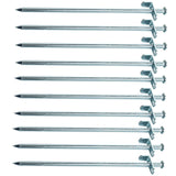 10 Stück Stahl Felsnagel 30 cm - rundes Profil Ø9mm - Hering Zelthering harter Boden Zeltnagel Zeltpflock Erdspieß Camping Zubehör Outdoor Set