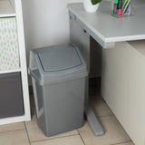 Mülleimer mit Schwingdeckel 25 Liter eckig Schwingdeckeleimer Kunststoff Küche Büro Bad Putzeimer Kosmetikeimer Papierkorb Eimer Abfalleimer Abfallbehälter Mülltonne Müll Abfallsammler