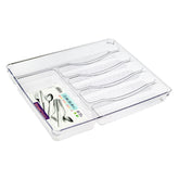 Transparenter Besteckkasten 40x32x5 cm mit 6 Fächern - Besteckeinsatz für Schubladen Organizer Schubladeneinsatz Besteckbox Box Besteckkorb Bestecksortierer