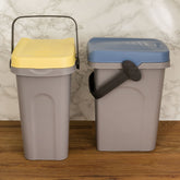 2x Abfalleimer 7 Liter 23x19x30,5cm - mit Gummidichtung im Deckel mit dem Henkel verschließbar - Geruchstdichter Mülleimer Biomüll Windeleimer Wickeleimer Hygieneeimer Katzeneimer Küche Kompost