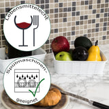 Aufbewahrungskörbchen WEIß Rattan-Optik - klein 19.5x13x6cm - LEBENSMITTELECHT Ordnungskorb Ordnungsbox Schubladenorganizer Schublade Organizerbox Ordnungssystem