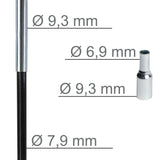 Fiberglas Zeltstange Ø 7,9 mm - 400 cm aus 7 Segmenten - mit Gummizug und Einfädelhilfe Zeltgestänge Zeltstangen - Ersatzstangen für Zelte | Kürzbar - Biegeradius 60 cm