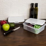 Vorratsdosenset 800+1330ml - Butterbrotdose Aufschnittdose Gefrierdose Frischhaltedose Mikrowellengeeignet Spülmaschinengeeignet Lebensmittelecht -transparent-weiss