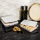 Flache Vorratsdosen Set 800ml - 19x17x4,5 cm Butterbrotdose Aufschnittdose Gefrierdose Frischhaltedose Mikrowellengeeignet Spülmaschinengeeignet