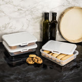 Flache Vorratsdosen Set 800ml - 19x17x4,5 cm Butterbrotdose Aufschnittdose Gefrierdose Frischhaltedose Mikrowellengeeignet Spülmaschinengeeignet