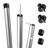 Stahl Zeltstange - mit Spitze - Teleskopstange 140-200 cm - Aufstellstange Ø19/16mm | Tarpstange - Sonnensegel
