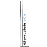 Stahl Zeltstange - mit Spitze - Teleskopstange 140-200 cm - Aufstellstange Ø19/16mm | Tarpstange - Sonnensegel