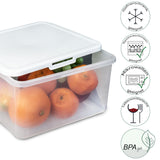 Große Vorratsdosen Set 4100ml - 23x20x12 cm - transparent mit weißem Deckel - Gefrierdose Frischhaltedose Mikrowellengeeignet Spülmaschinengeeignet Lebensmittelecht