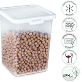 Vorratsdosen Set 1500ml - 12x12x15,5 cm Gefrierdose Frischhaltedose Mikrowellengeeignet Spülmaschinengeeignet Lebensmittelecht - transparent mit weißem Deckel