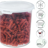 Runde Vorratsdosen Set 1800ml - Ø15x15 cm Gefrierdose Frischhaltedose Mikrowellengeeignet Spülmaschinengeeignet Lebensmittelecht - transparent mit weißem Deckel