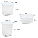 Kleine Vorratsdosenset 600+1200+1500ml - Gefrierdose Frischhaltedose Mikrowellengeeignet Spülmaschinengeeignet Lebensmittelecht - transparent mit weißem Deckel