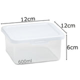 Kleine Vorratsdosen Set 600ml - 12x12x6 cm - quadratisch - Lebensmittelbox Gefrierdose Frischhaltedose Mikrowellengeeignet Spülmaschinengeeignet - transparent mit weißem Deckel