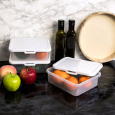 Vorratsdosen Set 1330ml - 19x17x6 cm Butterbrotdose Aufschnittdose Gefrierdose Frischhaltedose Mikrowellengeeignet Spülmaschinengeeignet