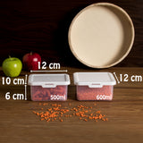 Kleine Vorratsdosenset 500+600ml - 4 Teile - transparent mit weißem Deckel - Gefrierdose Frischhaltedose Mikrowellengeeignet Spülmaschinengeeignet Lebensmittelecht