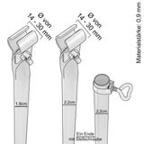 Stahl Dachauflagestange Zeltstange - mit 2x Klemmen - teleskopierbar 50-75cm - Ø22/19mm - 2 Teile leicht - stabil - Ersatz Gestänge für Zelt Vorzelt Camping Zubehör Teleskopstange 2tlg