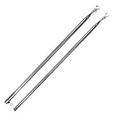 Stahl Zeltstange Verandastange - mit 2x Klemmen - teleskopierbar 120-215cm - Ø22/19mm - 2 Teile - leicht stabil Ersatz Gestänge Zelt Vorzelt Camping Zubehör Teleskopstange Dachauflagestange