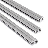 3x Doppel-Kederschiene zu 1 Meter Kederleiste - 8mm (passend für 5-7mm Keder) - Kunststoff Leiste für Wohnwagen Wohnmobil Reisemobil - Zuschneidbar - grau