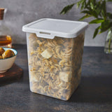 Vorratsdosen Set 1500ml - 12x12x15,5 cm Gefrierdose Frischhaltedose Mikrowellengeeignet Spülmaschinengeeignet Lebensmittelecht - transparent mit weißem Deckel