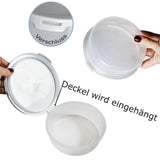 Runde Vorratsdosenset 650+1200+1800ml - Ø15cm - Snackdose Gefrierdose Frischhaltedose Mikrowellengeeignet Spülmaschinengeeignet Lebensmittelecht - transparent mit weißem Deckel