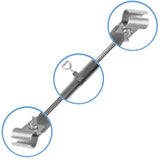 Stahl Zeltstange Verandastange - mit 2x Klemmen - teleskopierbar 120-215cm - Ø22/19mm - 2 Teile - leicht stabil Ersatz Gestänge Zelt Vorzelt Camping Zubehör Teleskopstange Dachauflagestange