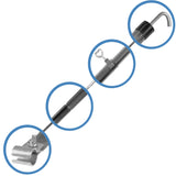 Stahl Dachhakenstange Zeltstange - mit Klemme und Haken - teleskopierbar 210-290 cm - 22/19mm | 3 Teile - leicht - stabil - Ersatz Gestänge Zelt Vorzelt Camping Teleskopstange Dachstange