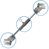 Stahl Dachauflagestange Zeltstange - mit 2x Klemmen - teleskopierbar 50-75cm - Ø22/19mm - 2 Teile leicht - stabil - Ersatz Gestänge für Zelt Vorzelt Camping Zubehör Teleskopstange 2tlg